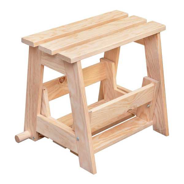 Escalera Taburete de Madera, 2 Peldaños. ASTIGARRAGA