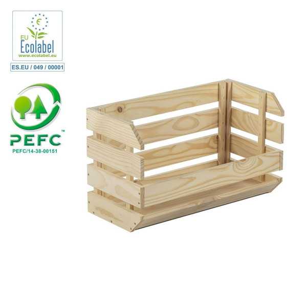 Caja Apilable Evolution Pino sin Barniz 100% Pefc Cert 60 x 28,5 x 35,3 cm ASTIGARRAGA