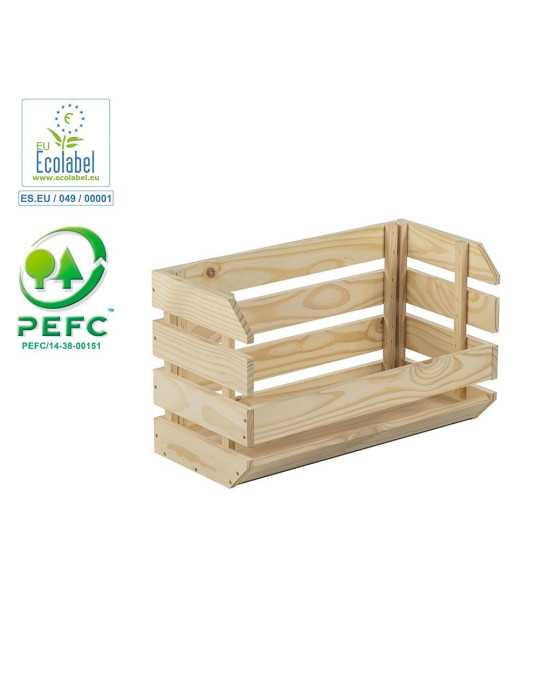 Caja Apilable Evolution Pino sin Barniz 100% Pefc Cert 60 x 28,5 x 35,3 cm ASTIGARRAGA