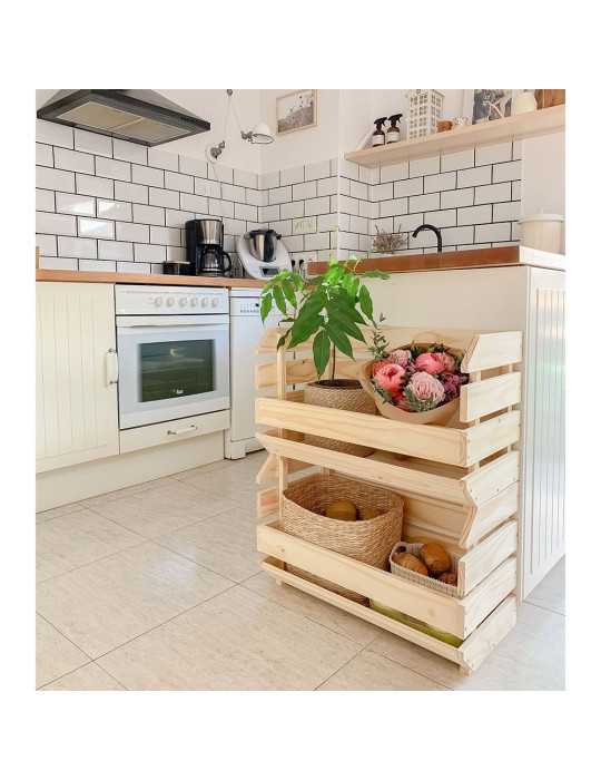 Caja Apilable Evolution Pino sin Barniz 100% Pefc Cert 60 x 28,5 x 35,3 cm ASTIGARRAGA