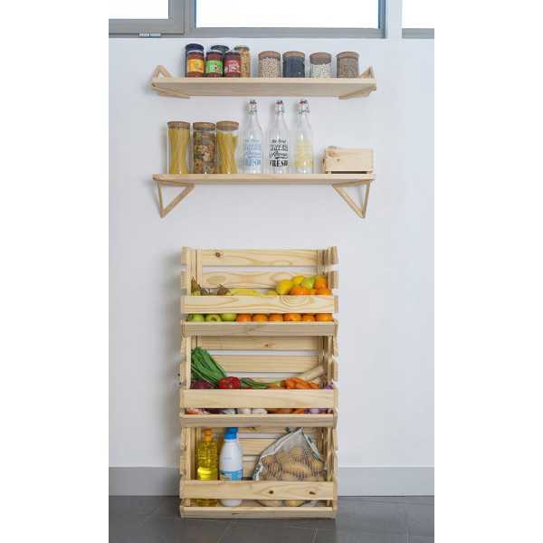 Caja Apilable Evolution Pino sin Barniz 100% Pefc Cert 60 x 28,5 x 35,3 cm ASTIGARRAGA