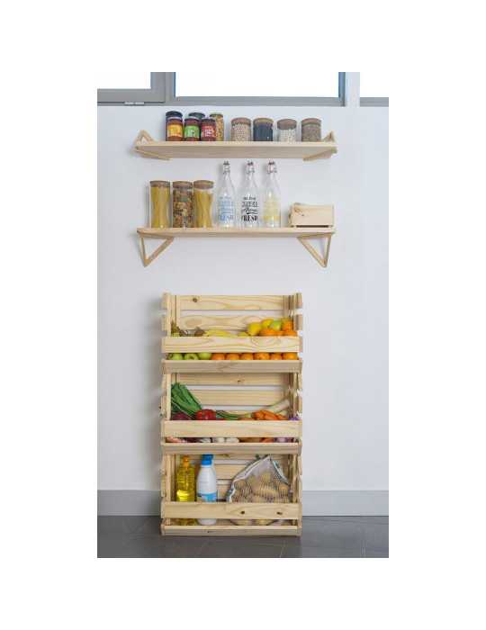Caja Apilable Evolution Pino sin Barniz 100% Pefc Cert 60 x 28,5 x 35,3 cm ASTIGARRAGA