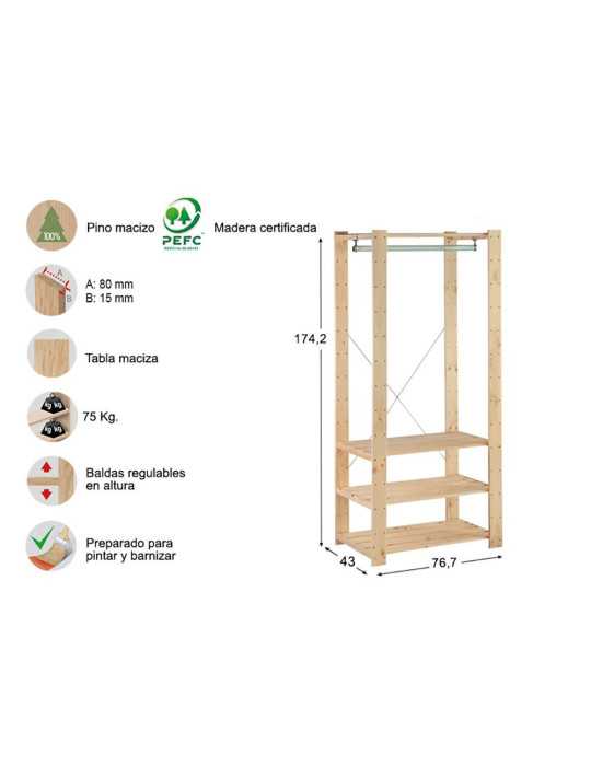 Kit Vestidor Evolution 76,5 x 38,5 x 174,5 cm ASTIGARRAGA