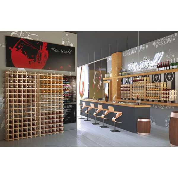 Botellero de Pino Macizo Evolutivo Rioja para 36 Botellas 75 x 22 x 75 cm ASTIGARRAGA
