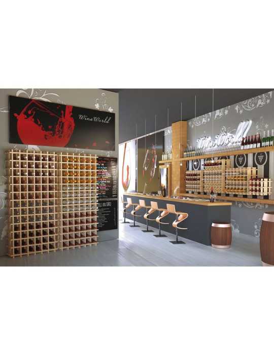 Botellero de Pino Macizo Evolutivo Rioja para 36 Botellas 75 x 22 x 75 cm ASTIGARRAGA