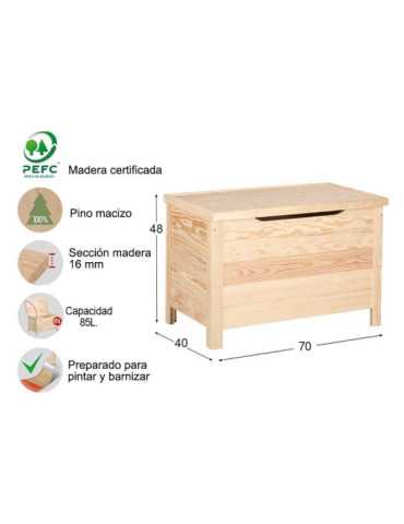 Baul de Pino 70 x 48 x 40 cm ASTIGARRAGA