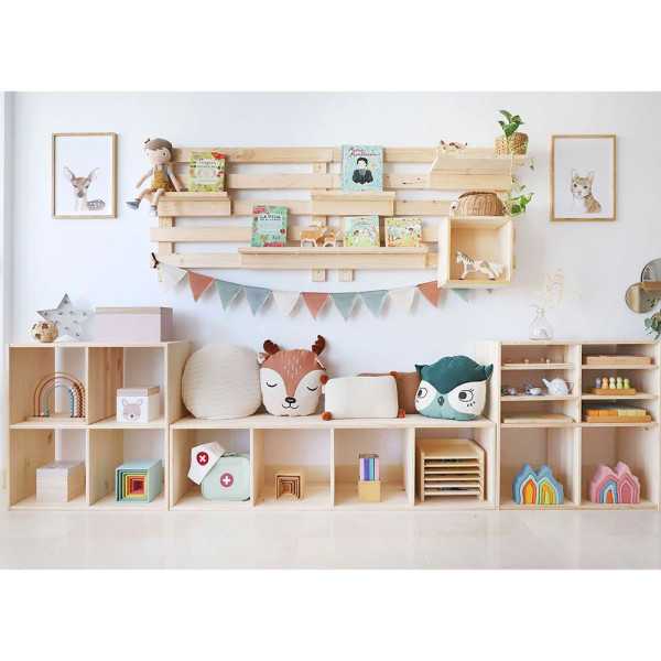 Estanteria Modular 6 Cubos Dinamic Pino Macizo 70,8 x 70,8 x 33 cm ASTIGARRAGA