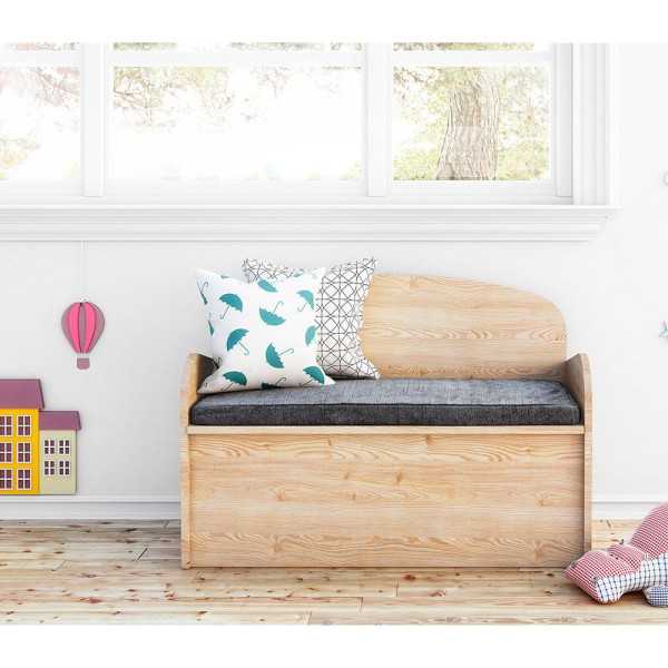 Banco Baúl Deco de Pino 90 x 62 x 38 cm ASTIGARRAGA