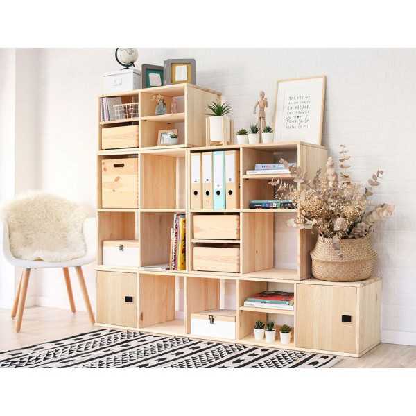 Estanteria Modular 3 Cubos Dinamic Pino Macizo 107 x 36,2 x 34 cm ASTIGARRAGA