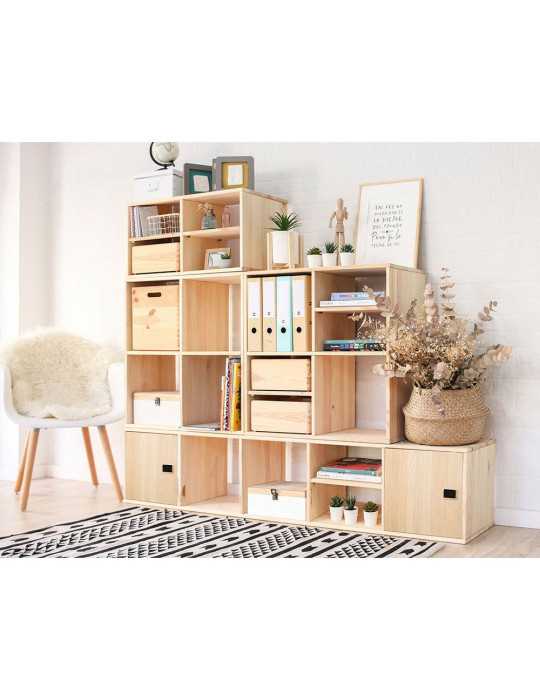 Estanteria Modular 3 Cubos Dinamic Pino Macizo 107 x 36,2 x 34 cm ASTIGARRAGA