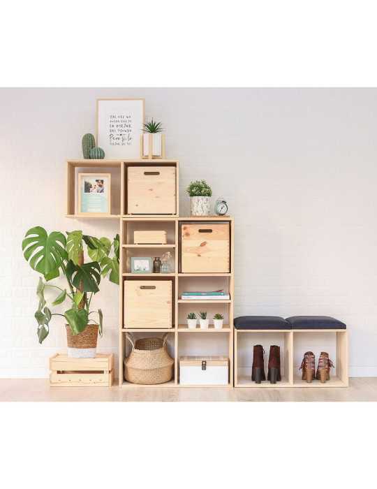 Estanteria Modular 3 Cubos Dinamic Pino Macizo 107 x 36,2 x 34 cm ASTIGARRAGA