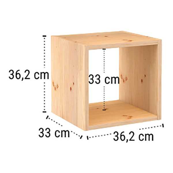 Estanteria Modular 1 Cubo Dinamic Pino Macizo 36,2 x 33 x 36,2 cm ASTIGARRAGA