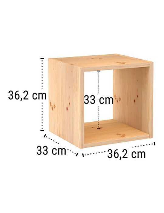 Estanteria Modular 1 Cubo Dinamic Pino Macizo 36,2 x 33 x 36,2 cm ASTIGARRAGA