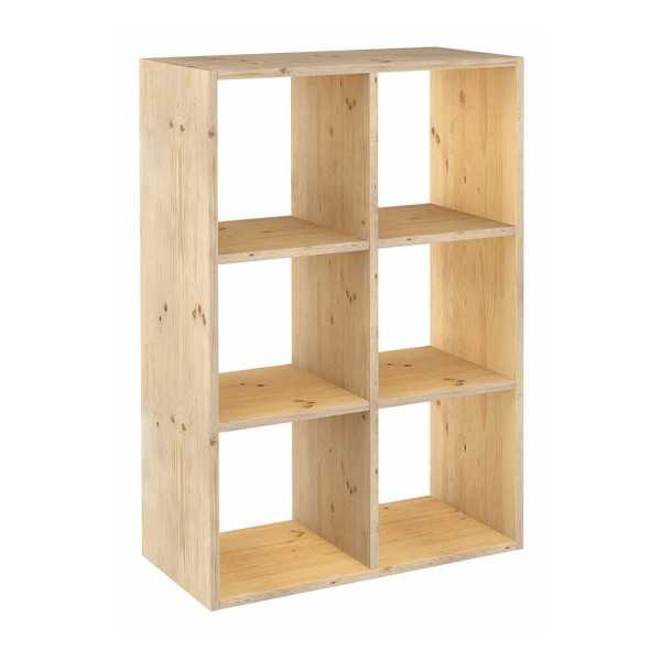 Estanteria Modular 6 Cubos Dinamic Pino Macizo 70,8 x 33 x 105,4 cm ASTIGARRAGA