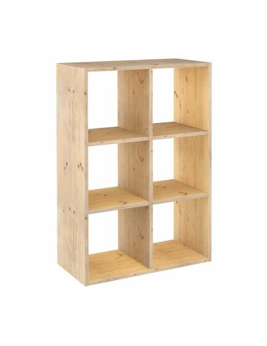 Estanteria Modular 6 Cubos Dinamic Pino Macizo 70,8 x 33 x 105,4 cm ASTIGARRAGA