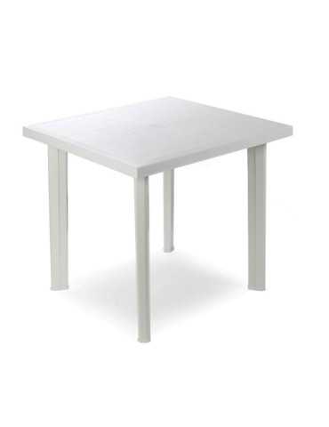 Mesa Cuadrada Fiocco Color Blanco para Exterior 80 x 75 x 72 cm IPAE PROGARDEN
