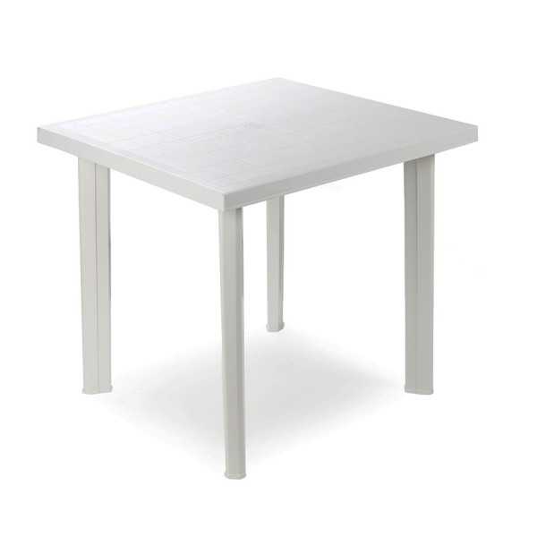 Mesa Cuadrada Fiocco Color Blanco para Exterior 80 x 75 x 72 cm IPAE PROGARDEN