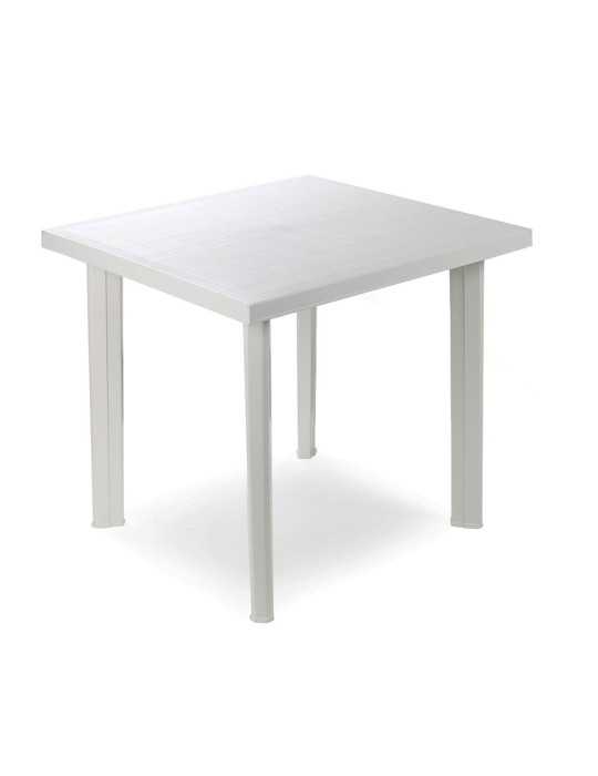 Mesa Cuadrada Fiocco Color Blanco para Exterior 80 x 75 x 72 cm IPAE PROGARDEN