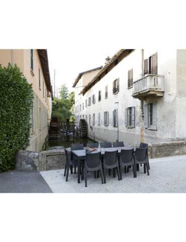 Mesa Extensible Queen Color Antracita para Exterior 90 x 150 - 220 x 72 cm IPAE PROGARDEN 2