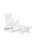Tumbona Plegable con Ruedas Zircone Color Blanco 72 x 195 x 101 cm IPAE PROGARDEN