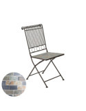 Silla Metálica/Mosaico Plegable Stuttgart Color Marrón para Exterior 39 x 39 x 90 cm