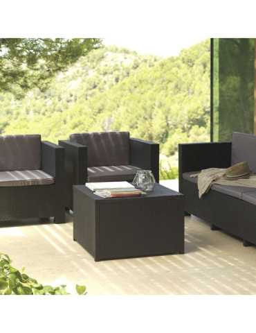 Conjunto Jardín Diva Tropea Grafit 4 Piezas Antracita + Cojines SP BERNER 2