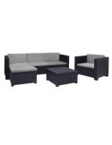 Conjunto Jardín Manhattan Grafito 3 Piezas Antracita + Cojines SP BERNER