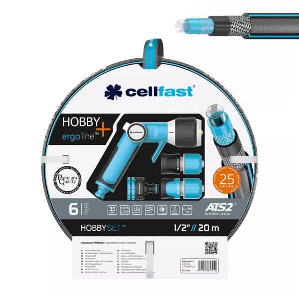 Kit Manguera de Jardín Hobby Ø12,5 mm, ½ pulg, 20 m CELLFAST