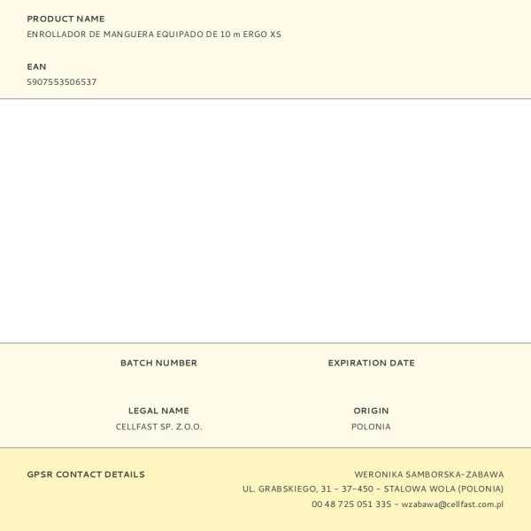Enrollador de Manguera Energo XS 10 m CELLFAST