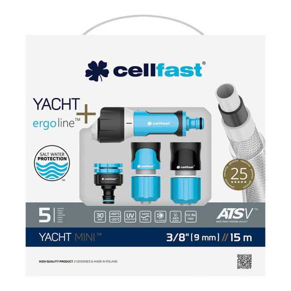 Kit Manguera Yacht Mini Ø9 mm, 3/8 pulg, 15 m CELLFAST