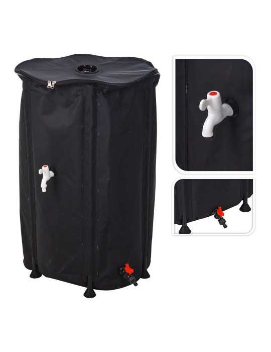 Depósito Plegable Recolector de Agua de Lluvia 250 L, Ø60 x 90 cm IPAE PROGARDEN