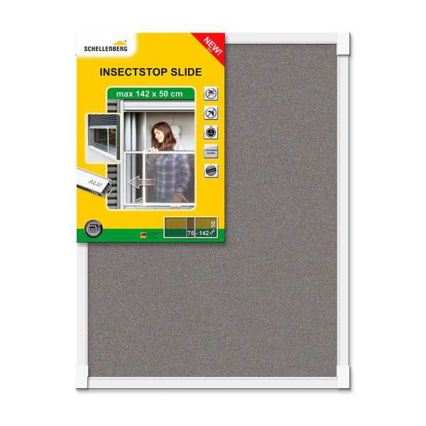Mosquitera con Marco Extensible, Malla de Fibra de Vidrio, Blanca, 75-142 x 50 cm SCHELLENBERG