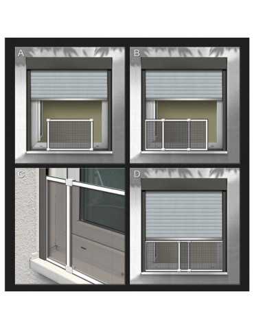 Mosquitera con Marco Extensible, Malla de Fibra de Vidrio, Blanca, 75-142 x 50 cm SCHELLENBERG 2