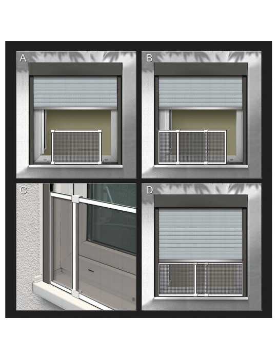 Mosquitera con Marco Extensible, Malla de Fibra de Vidrio, Blanca, 75-142 x 50 cm SCHELLENBERG