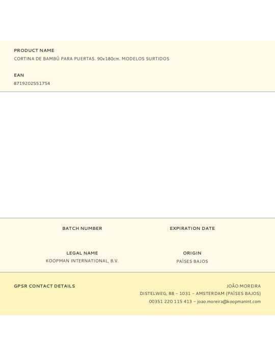 Cortina para Puerta de Bambú, Modelo Variados, 90 x 180 cm HOME & STYLING