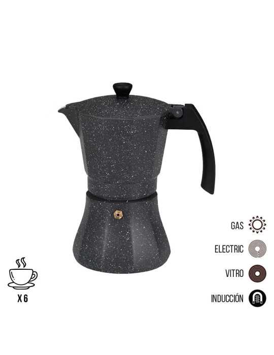 Cafetera de Aluminio para Inducción 6 Tazas GOURMET KITCHEN