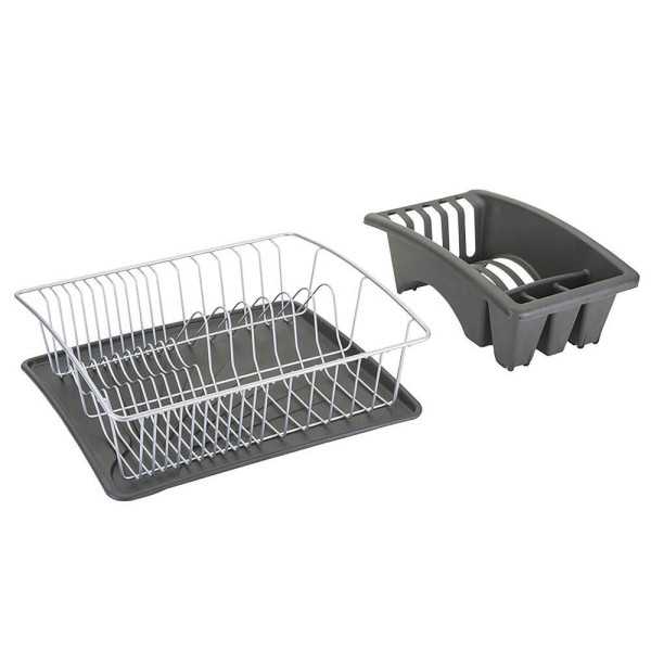 Escurreplatos con Bandeja Extraible 35 x 30 x 11 cm METALTEX