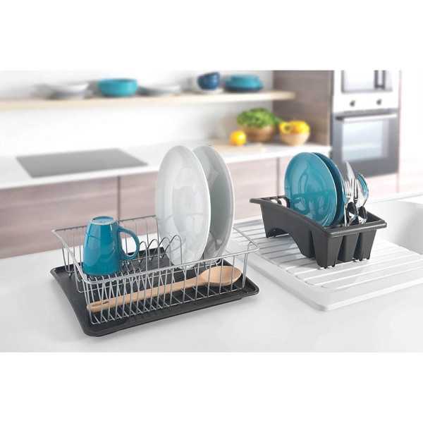 Escurreplatos con Bandeja Extraible 35 x 30 x 11 cm METALTEX