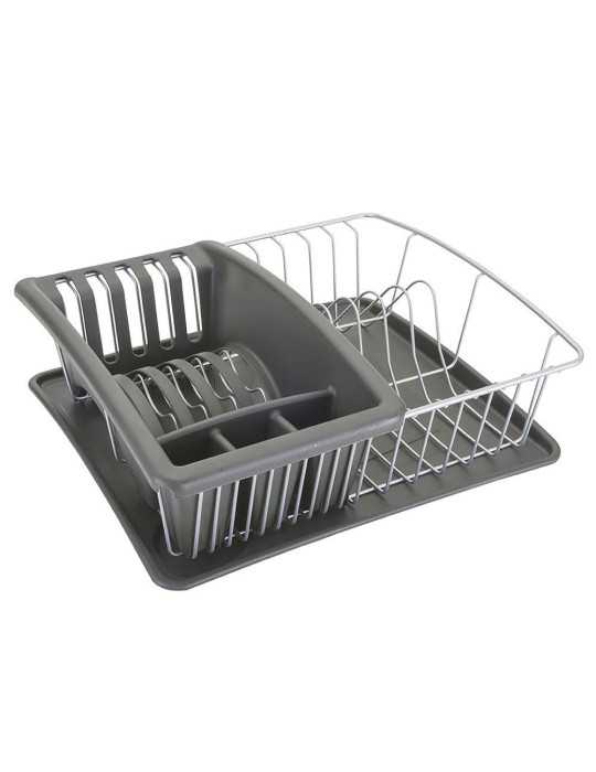 Escurreplatos con Bandeja Extraible 35 x 30 x 11 cm METALTEX