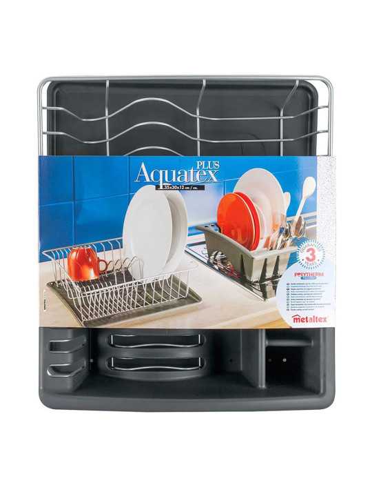 Escurreplatos con Bandeja Extraible 35 x 30 x 11 cm METALTEX
