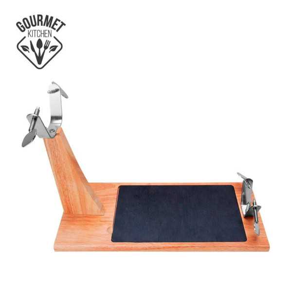 Jamonero Top Line Madera de Caucho con Base Cerámica 43,8 x 19,5 x 30,5 cm GOURMET KITCHEN