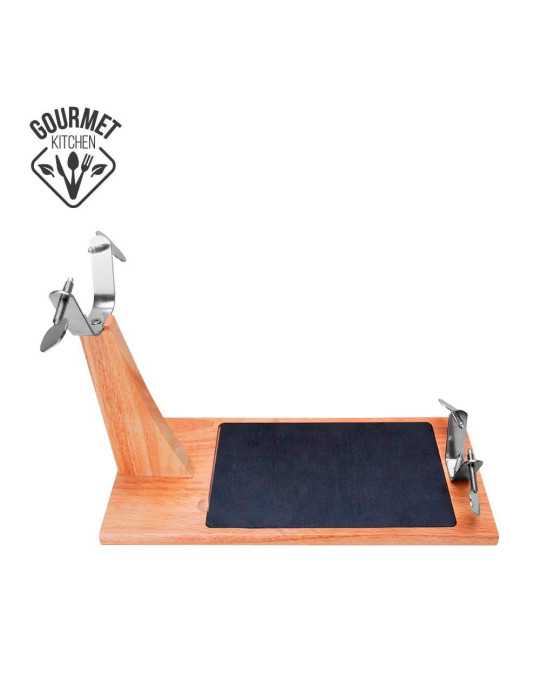 Jamonero Top Line Madera de Caucho con Base Cerámica 43,8 x 19,5 x 30,5 cm GOURMET KITCHEN