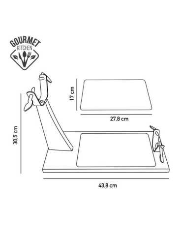 Jamonero Top Line Madera de Caucho con Base Cerámica 43,8 x 19,5 x 30,5 cm GOURMET KITCHEN 2