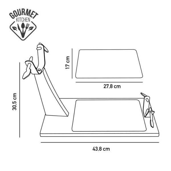 Jamonero Top Line Madera de Caucho con Base Cerámica 43,8 x 19,5 x 30,5 cm GOURMET KITCHEN