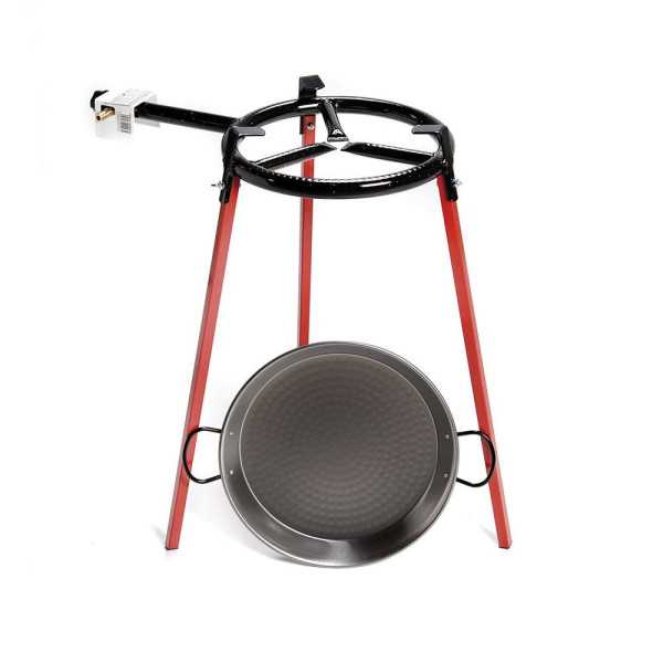 Set Paellera Pulida Ø38cm con Trípode y Quemador de Gas 300 mm VAELLO