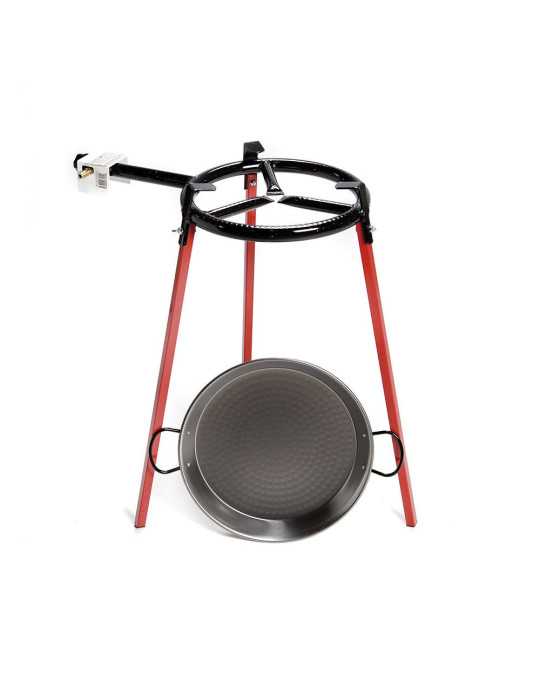 Set Paellera Pulida Ø38cm con Trípode y Quemador de Gas 300 mm VAELLO