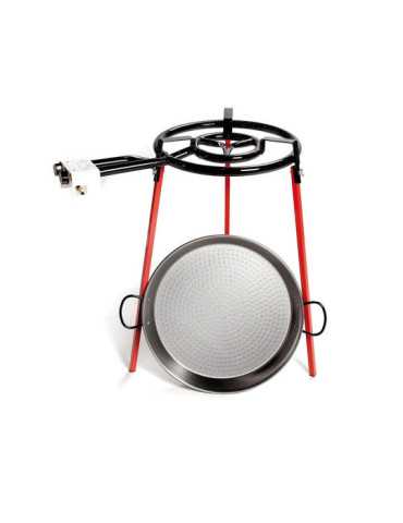 Set Paellera Pulida Ø46cm con Tripode y Quemador de Gas 400 mm VAELLO