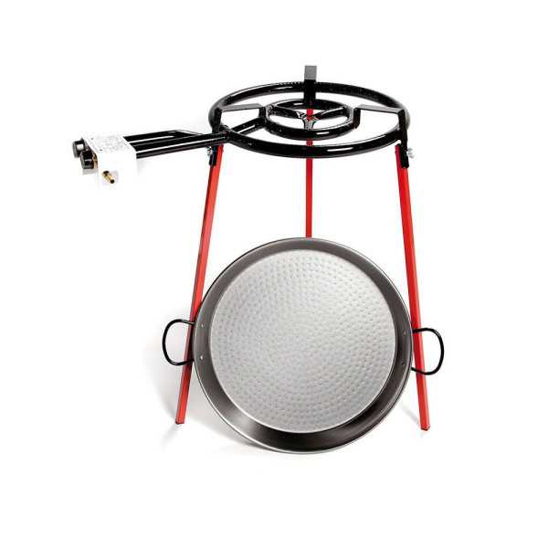 Set Paellera Pulida Ø46cm con Tripode y Quemador de Gas 400 mm VAELLO