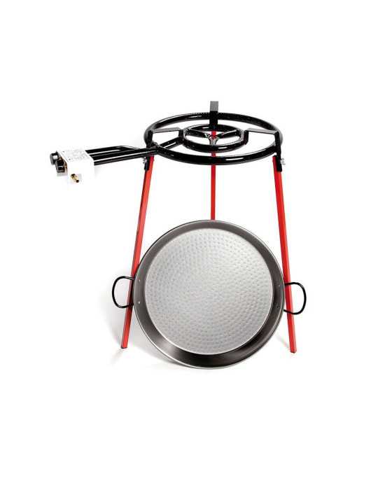 Set Paellera Pulida Ø46cm con Tripode y Quemador de Gas 400 mm VAELLO