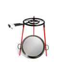 Set Paellera Pulida Ø46cm con Tripode y Quemador de Gas 400 mm VAELLO